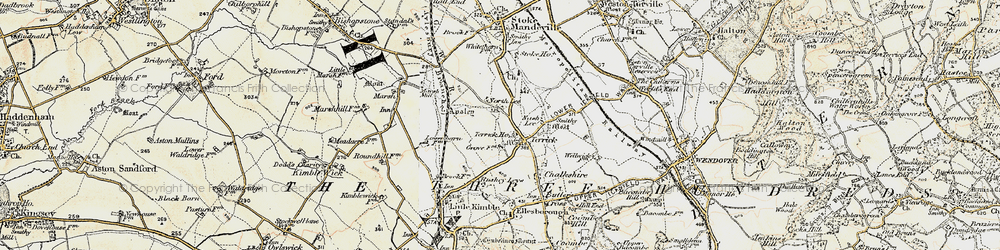 Old map of Bushey Leys in 1898