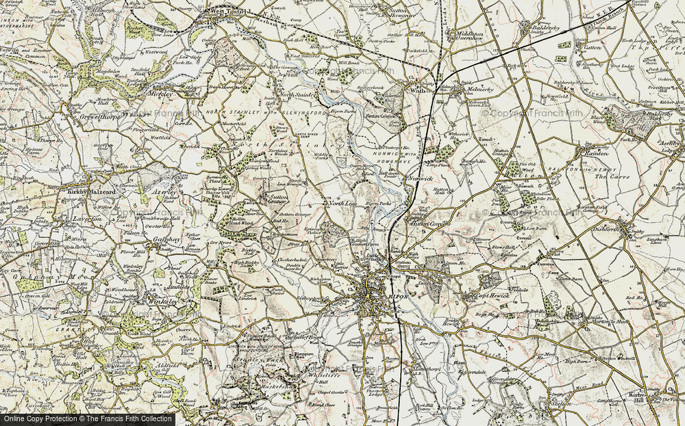 Old Map of Historic Map covering Sutton Grange in 1903-1904