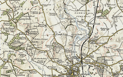 Old map of North Lees in 1903-1904