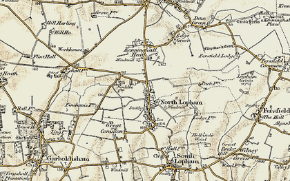 Old map of North Lopham in 1901
