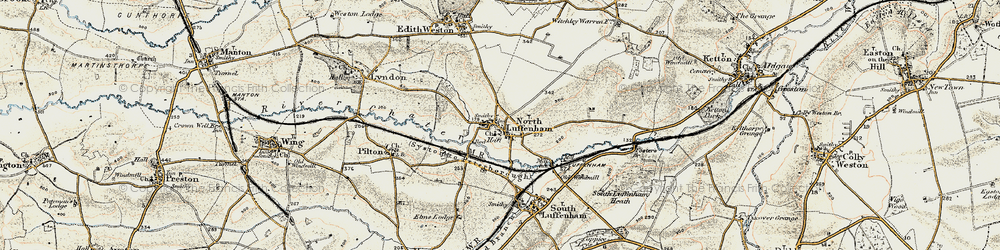 Old map of North Luffenham in 1901-1903
