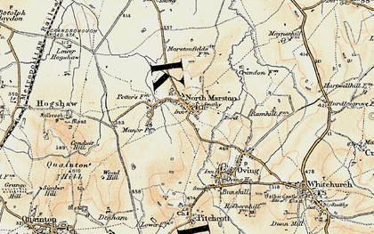 Old map of North Marston in 1898