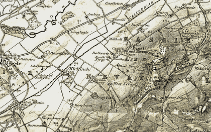 Old map of North Nevay in 1907-1908