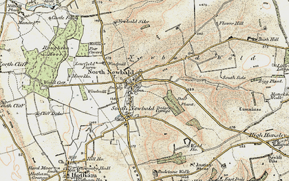 Old map of North Newbald in 1903-1908