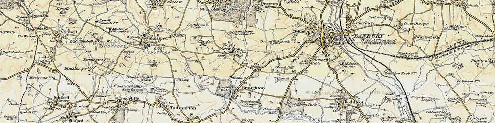 Old map of North Newington in 1898-1901