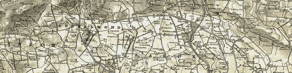 Old map of Braeside of Rothmaise in 1908-1910