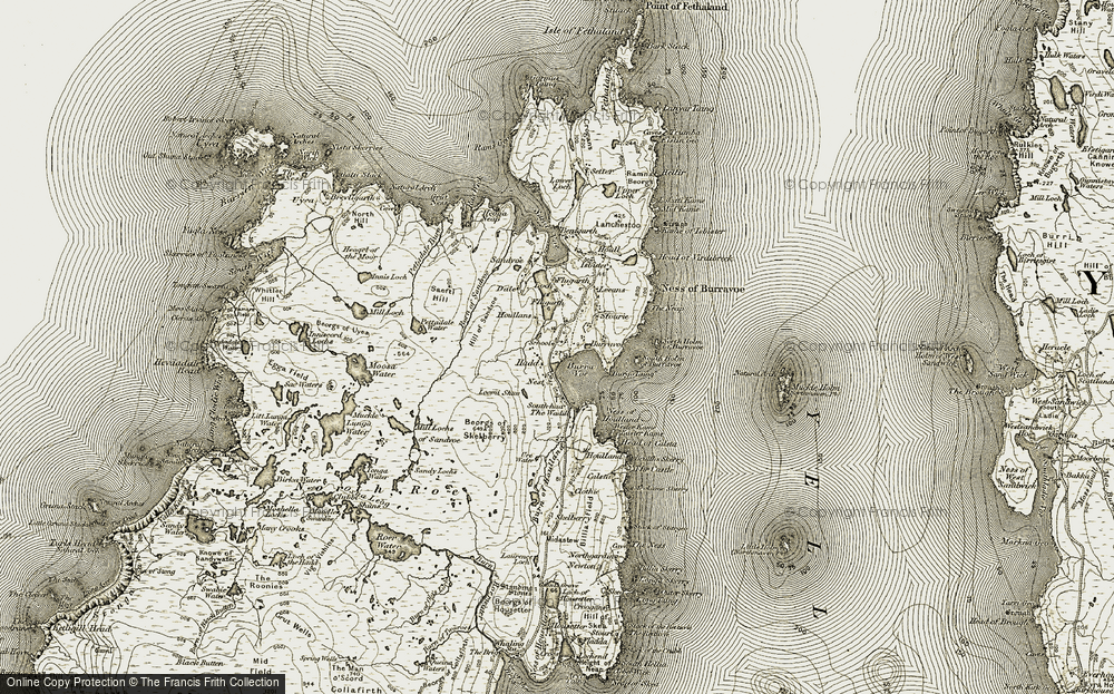 Old Map of North Roe, 1912 in 1912