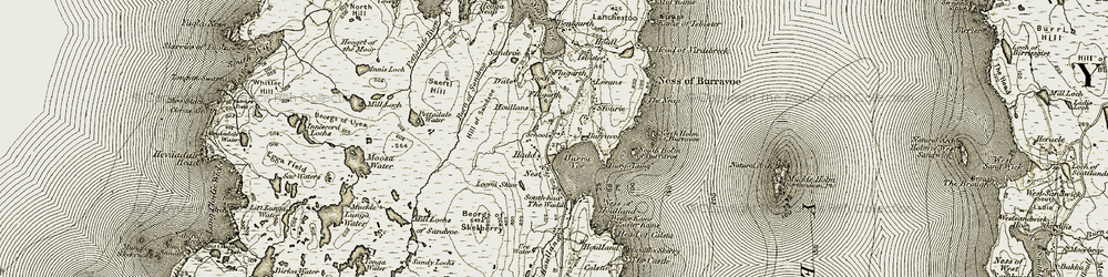 Old map of North Roe in 1912