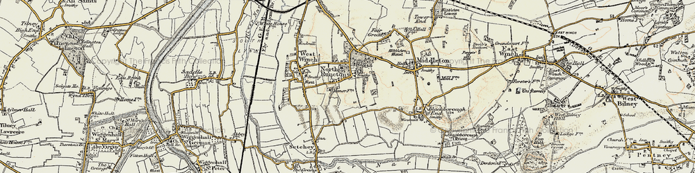 Old map of North Runcton in 1901-1902