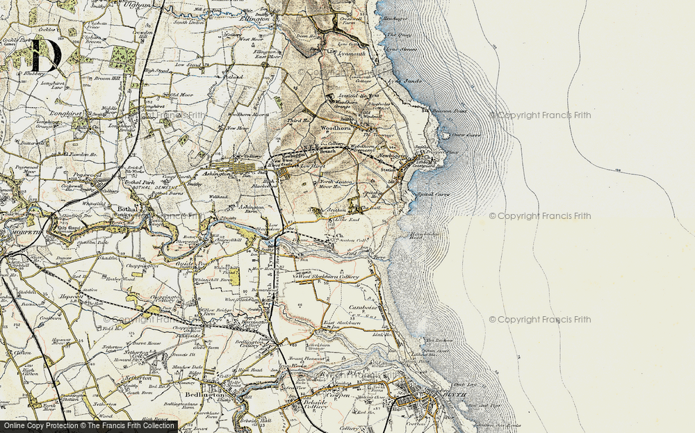 Old Map of North Seaton, 1901-1903 in 1901-1903