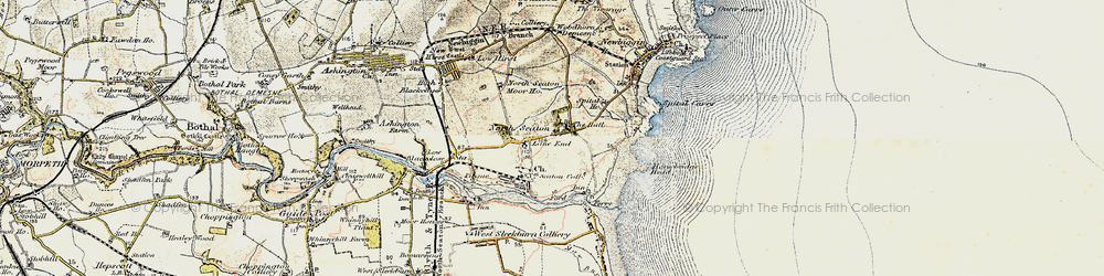 Old map of North Seaton in 1901-1903