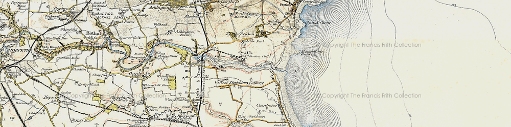 Old map of North Seaton Colliery in 1901-1903