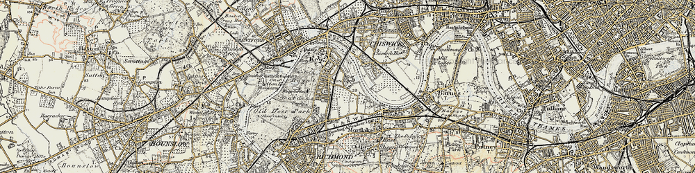 Old map of North Sheen in 1897-1909