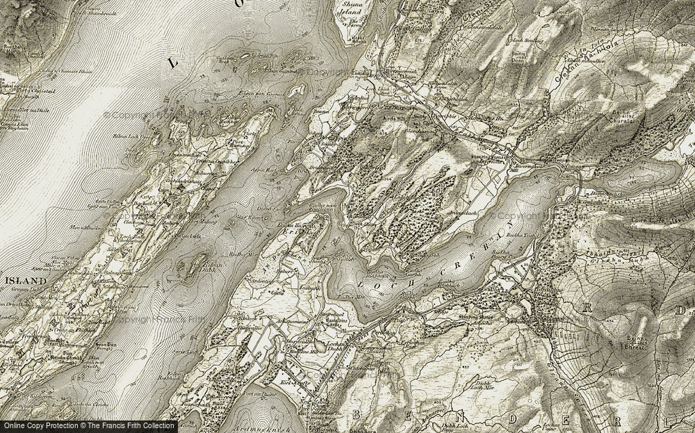 Old Map of Historic Map covering Ledgrianach in 1906-1908