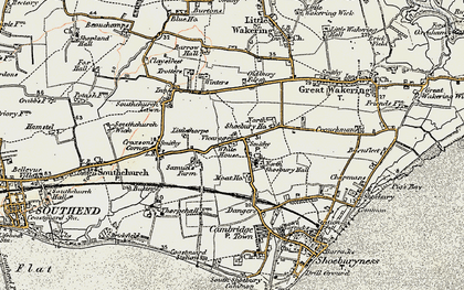 Old map of North Shoebury in 1898