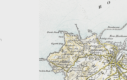 Old map of North Stack in 1903-1910