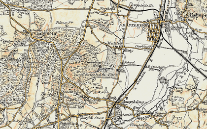 Old map of North Stoneham in 1897-1909