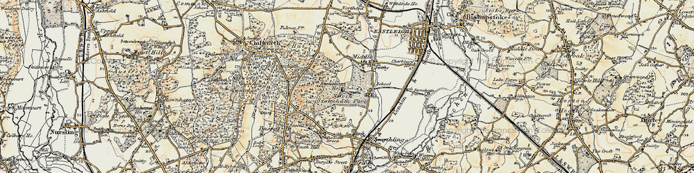 Old map of North Stoneham in 1897-1909
