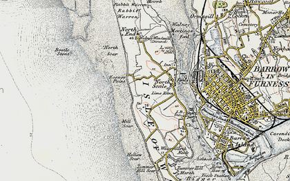 Old map of North Walney in 1903-1904