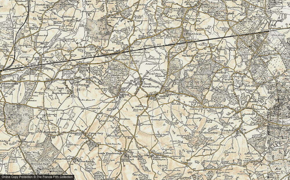 Old Map of North Warnborough, 1898-1909 in 1898-1909