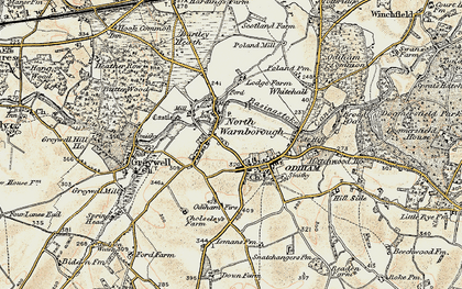 Old map of North Warnborough in 1898-1909