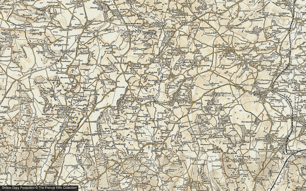 Old Map of North Waterhayne, 1898-1900 in 1898-1900