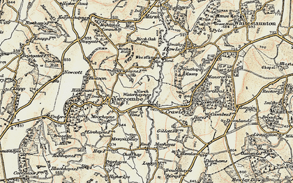 Old map of North Waterhayne in 1898-1900