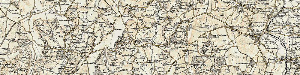 Old map of North Waterhayne in 1898-1900