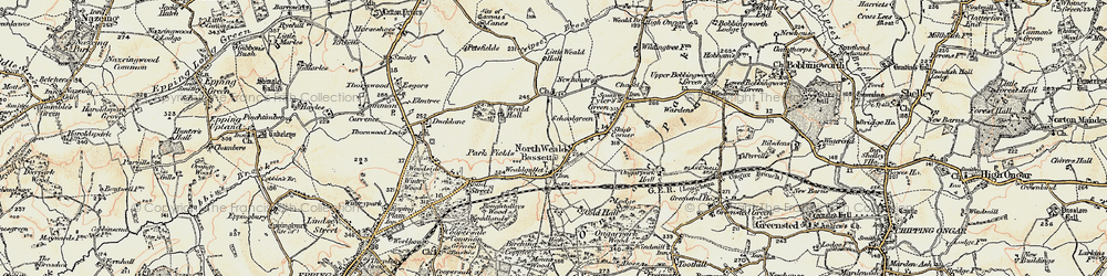 Old map of North Weald Bassett in 1898