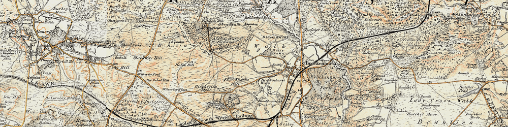 Old map of Beachern Wood in 1897-1909
