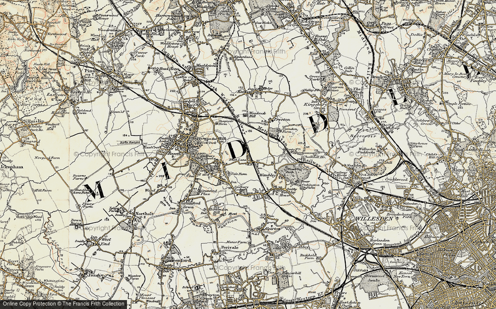 Old Map of North Wembley, 1897-1898 in 1897-1898