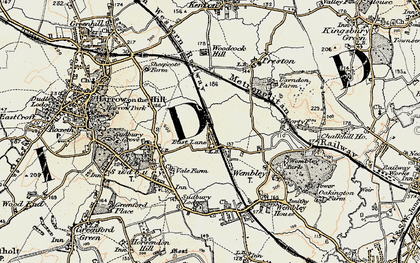 Old map of North Wembley in 1897-1898