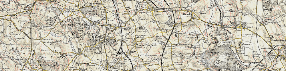 Old map of North Wingfield in 1902-1903