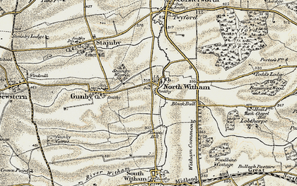 Old map of North Witham in 1901-1903