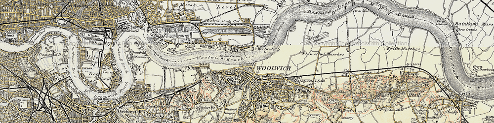 Old map of North Woolwich in 1897-1902