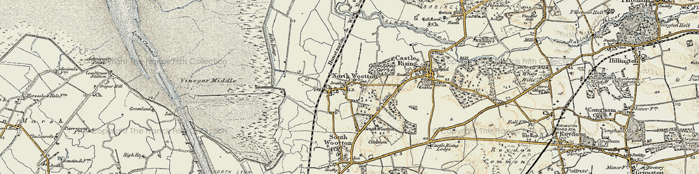 Old map of Wooton Marsh in 1901-1902