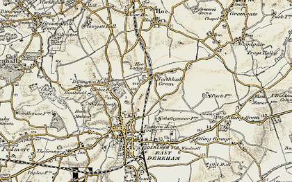Old map of Northall Green in 1901-1902