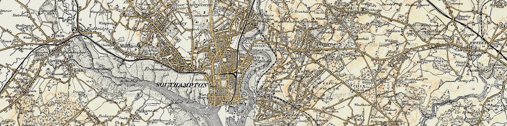 Old map of Northam in 1897-1909