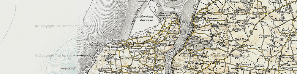 Old map of Northam in 1900