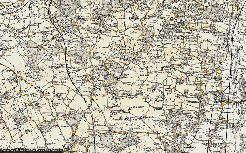 Old Map of Northaw, 1897-1898 in 1897-1898