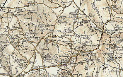 Old map of Westhay in 1898-1899
