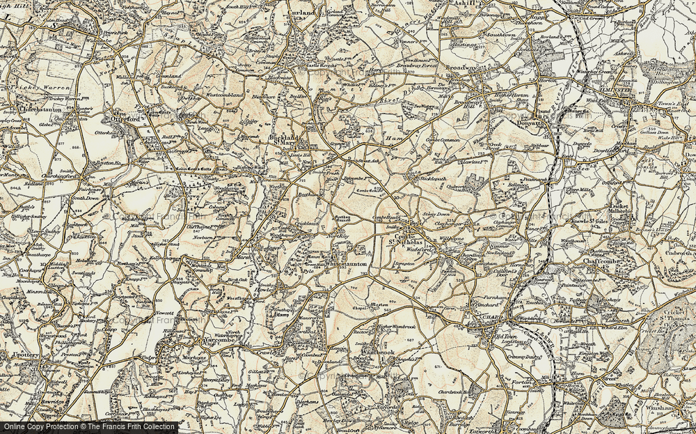 Old Map of Historic Map covering Belcombe in 1898-1900