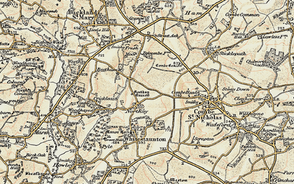 Old map of Belcombe in 1898-1900