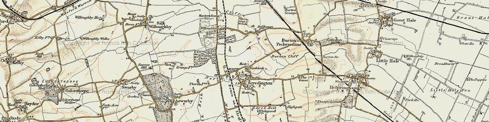 Old map of Aswarby Thorns in 1902-1903