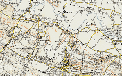 Old map of Northbourne in 1897-1909
