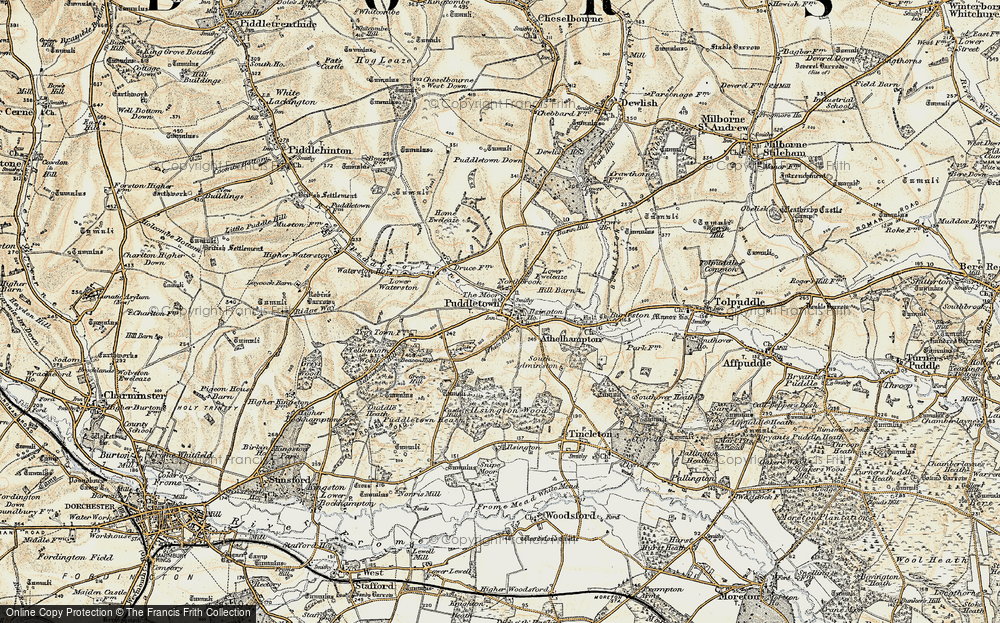 Old Map of Historic Map covering Basan Hill in 1897-1909