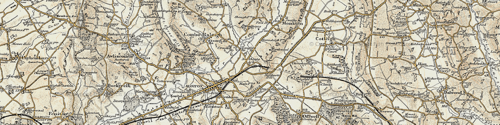 Old map of Langford Br in 1898-1900