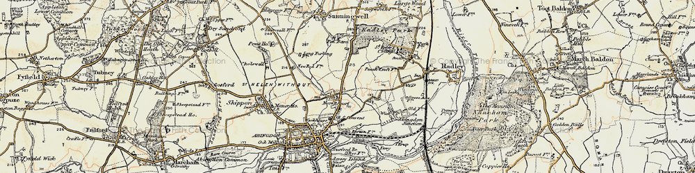 Old map of Northcourt in 1897-1899