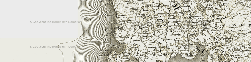 Old map of Bay of Skaill in 1912