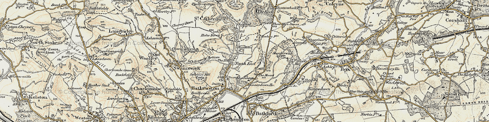 Old map of Banner Down in 1899
